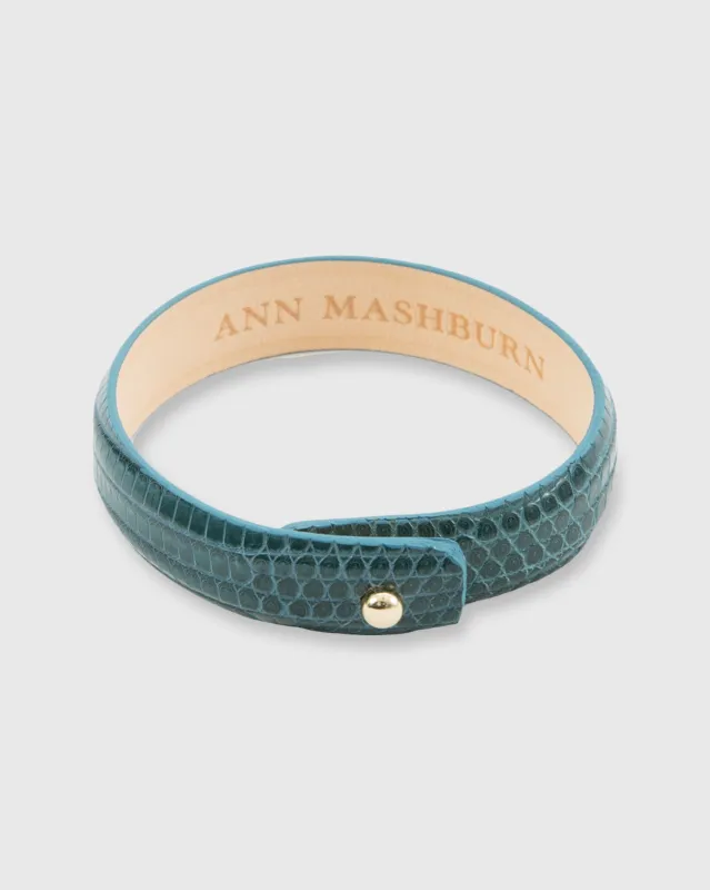 0.5" Lizard Cuff Bracelet in Dark Teal sold by Mashburn