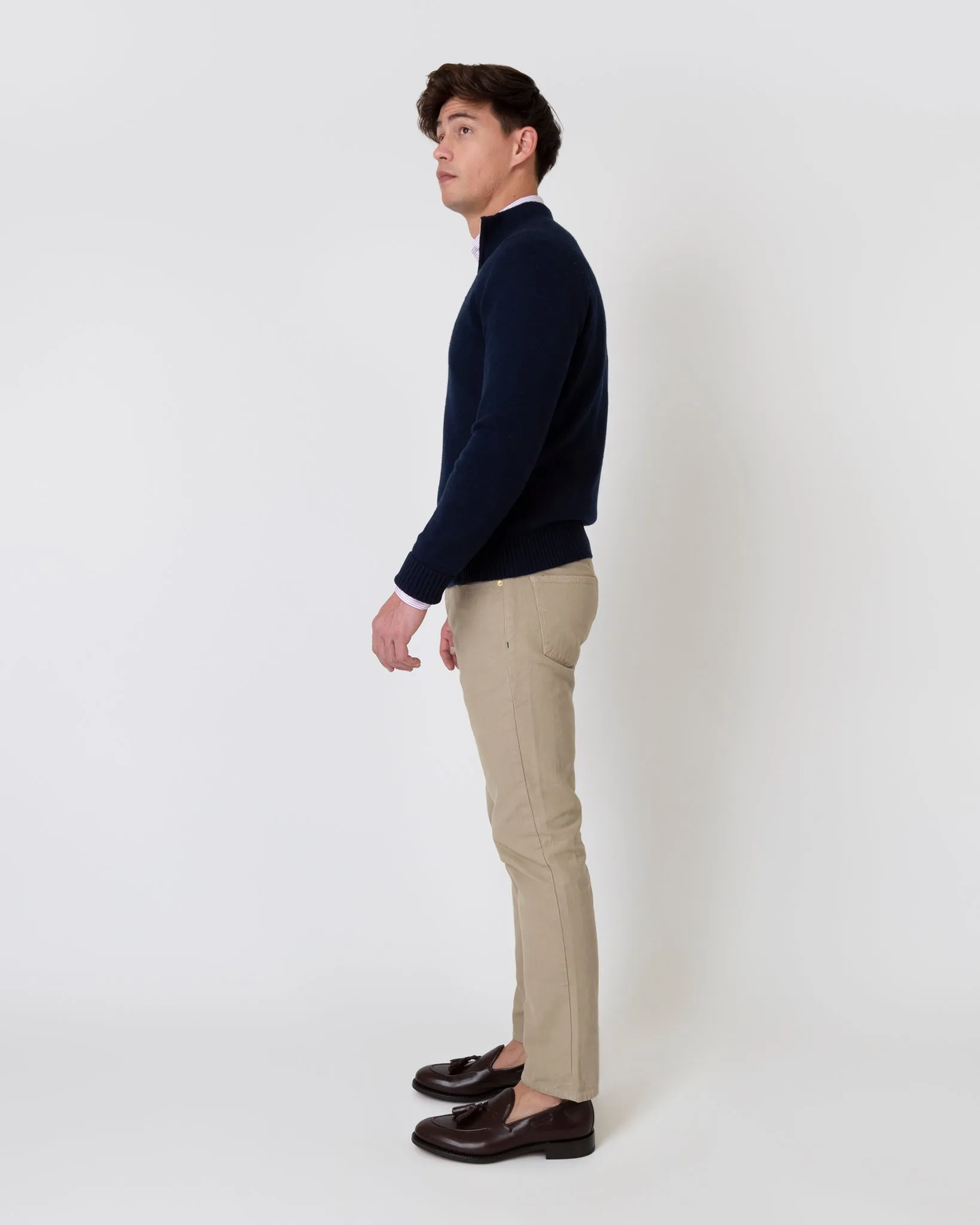 Half-Zip Sweater in Navy Cashmere sold by Mashburn product image thumbnail 4