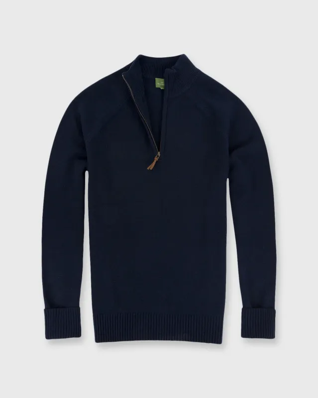 Half-Zip Sweater in Navy Cashmere sold by Mashburn