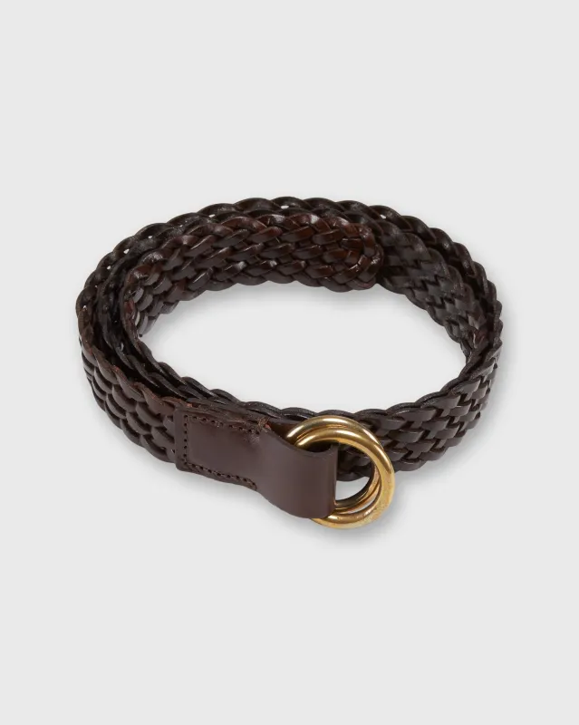 1" Woven O-Ring Belt in Chocolate Leather sold by Mashburn