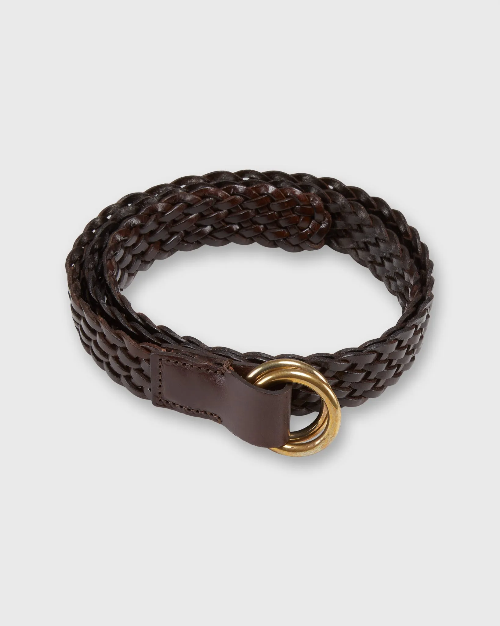 1" Woven O-Ring Belt in Chocolate Leather sold by Mashburn
