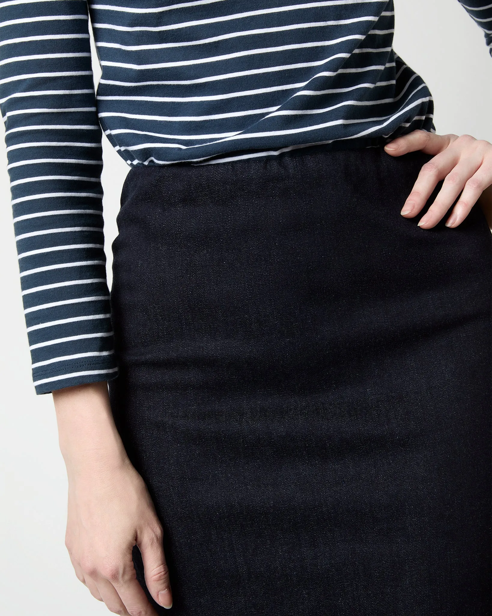 Pull-On Skirt in Indigo Stretch Denim sold by Mashburn product image thumbnail 2
