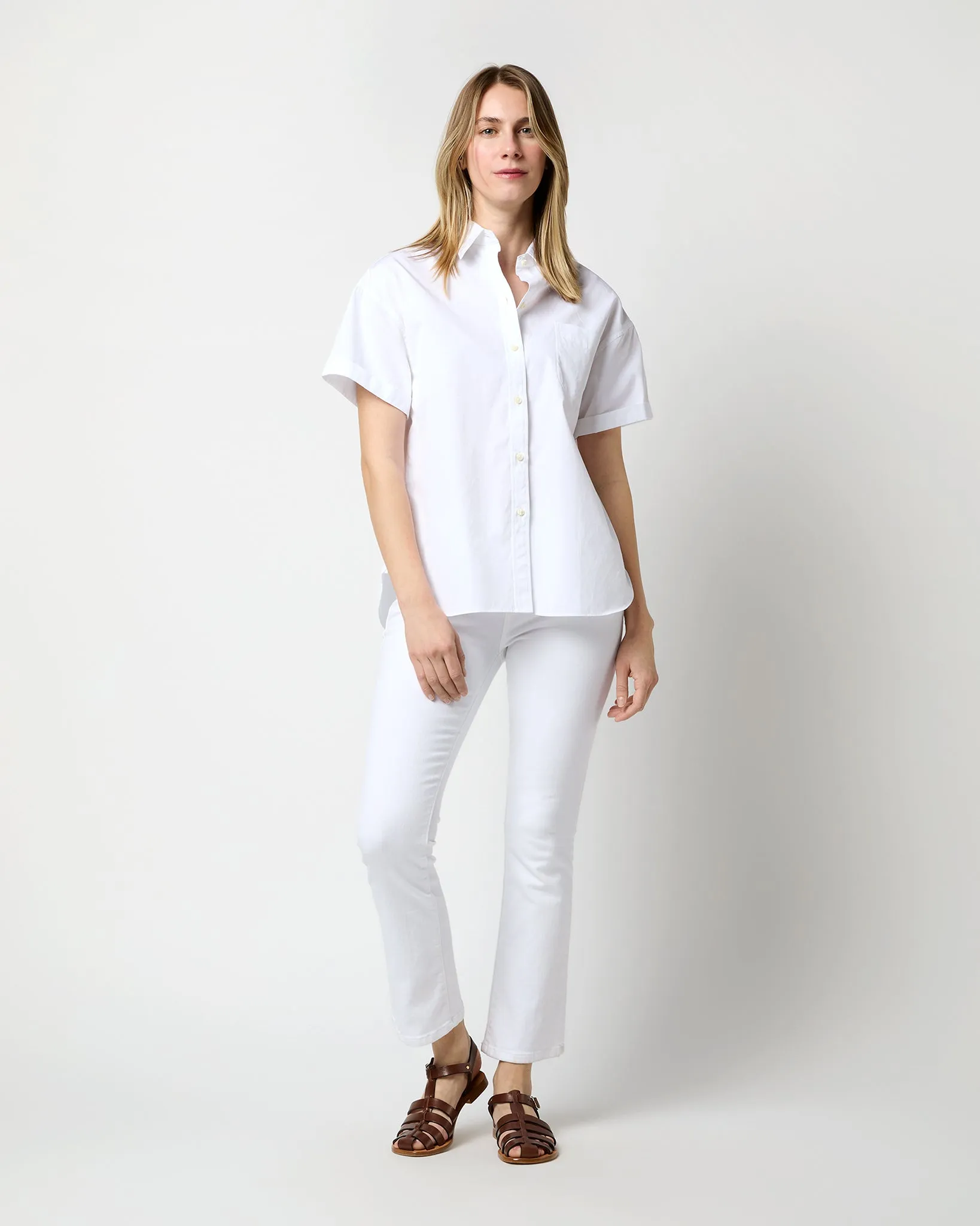 Agnes Shirt in White Poplin sold by Mashburn product image thumbnail 3