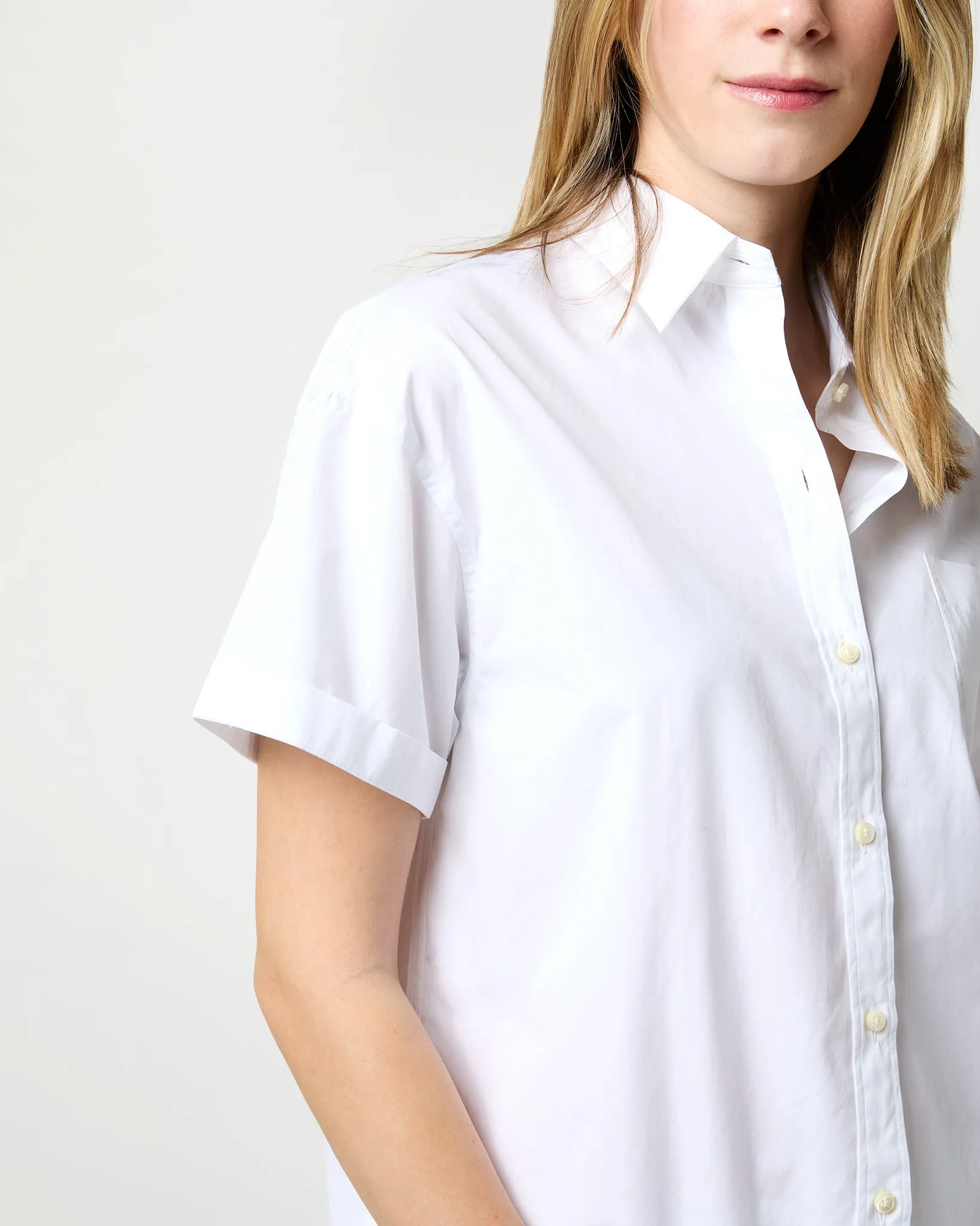 Agnes Shirt in White Poplin sold by Mashburn product image thumbnail 2
