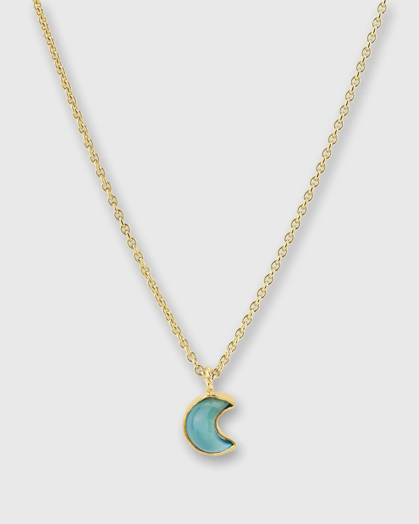 Moon Charm Necklace in Seafoam sold by Mashburn