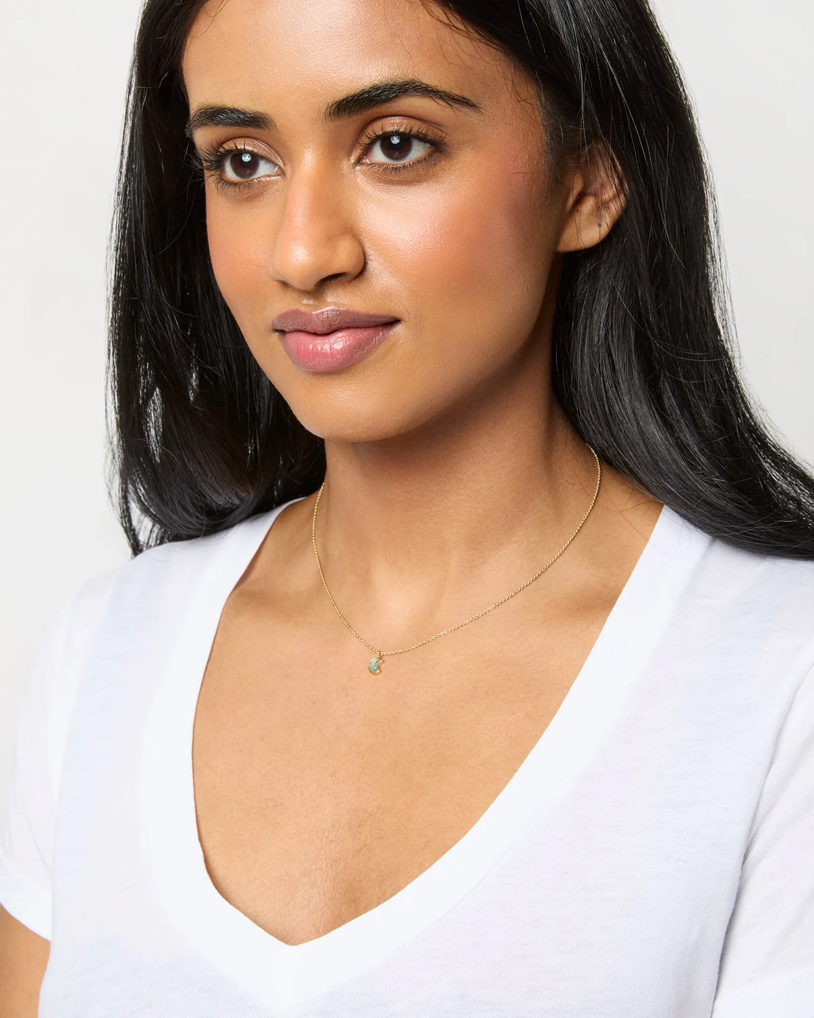 Moon Charm Necklace in Seafoam sold by Mashburn product image thumbnail 2