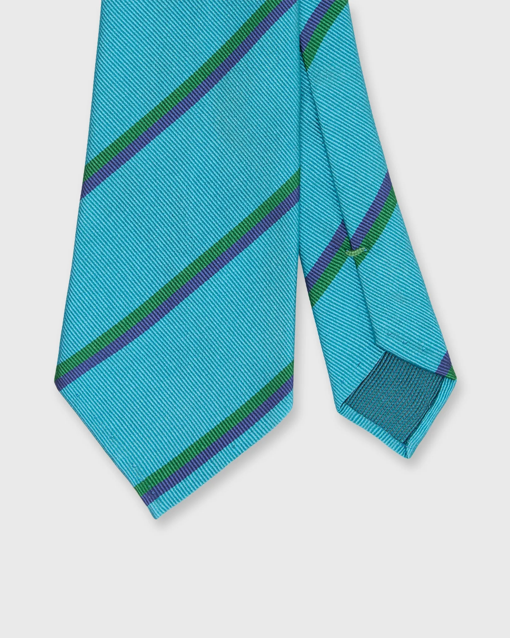 Silk Woven Tie in Ocean/Green/Blue Stripe sold by Mashburn