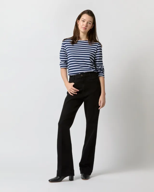 Sloane Trouser Jean in Black Stretch Denim sold by Mashburn