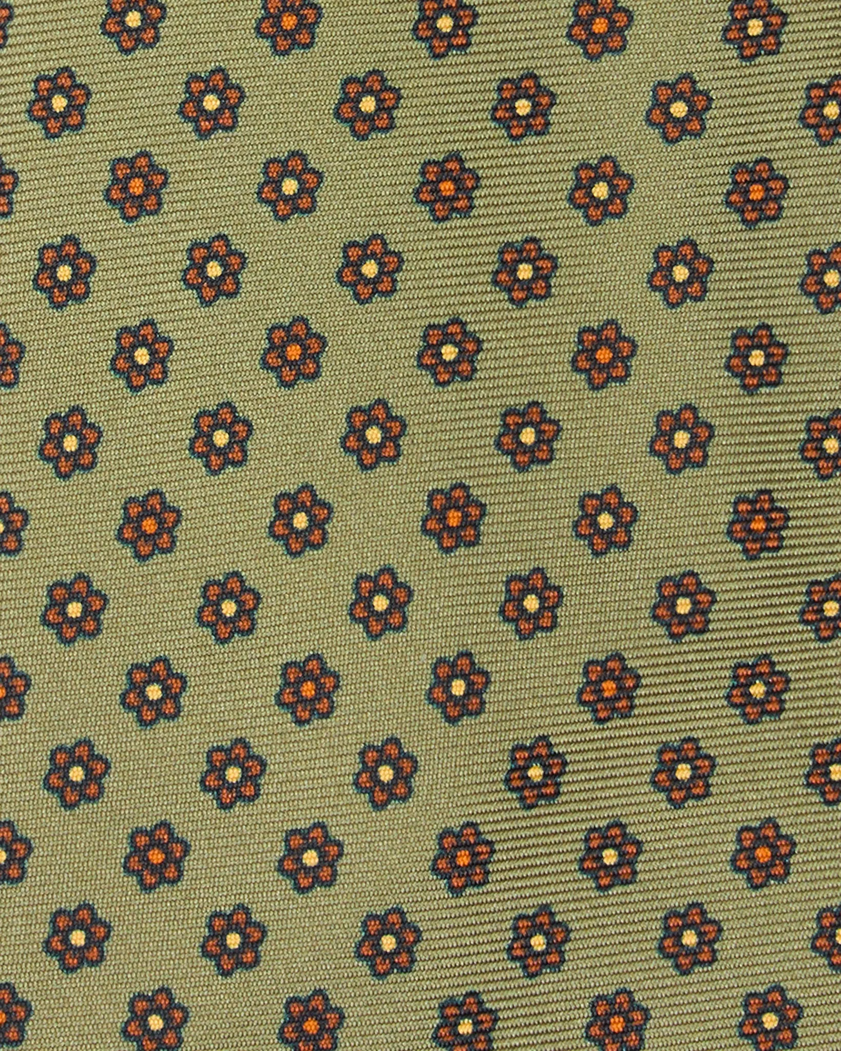 Silk Print Tie in Olive/Brown Multi Flower sold by Mashburn product image thumbnail 2