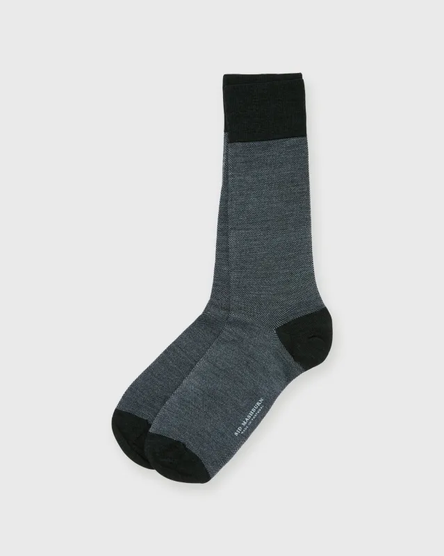 Birdseye Trouser Dress Socks in Charcoal Extra Fine Merino sold by Mashburn