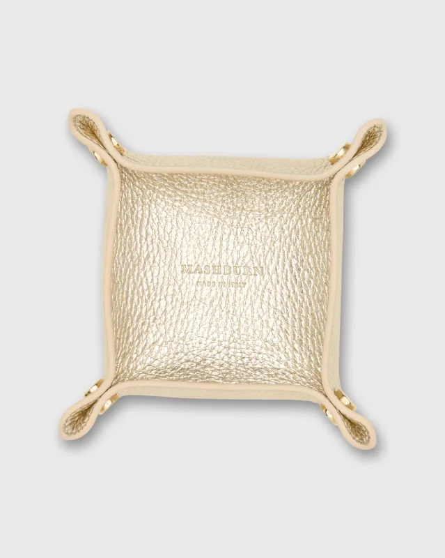Small Square Tray in Platino Leather sold by Mashburn
