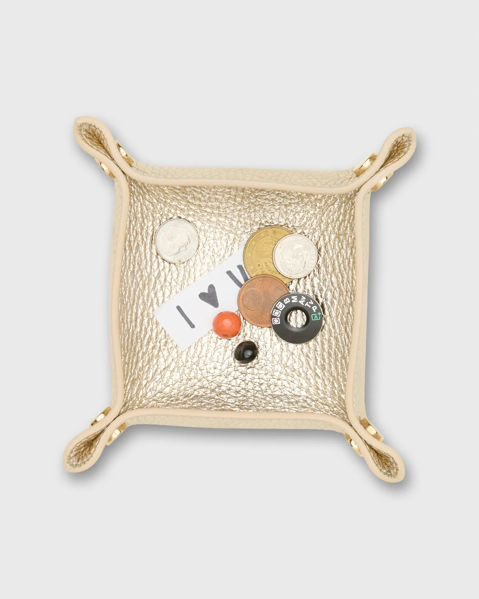 Small Square Tray in Platino Leather sold by Mashburn product image thumbnail 2