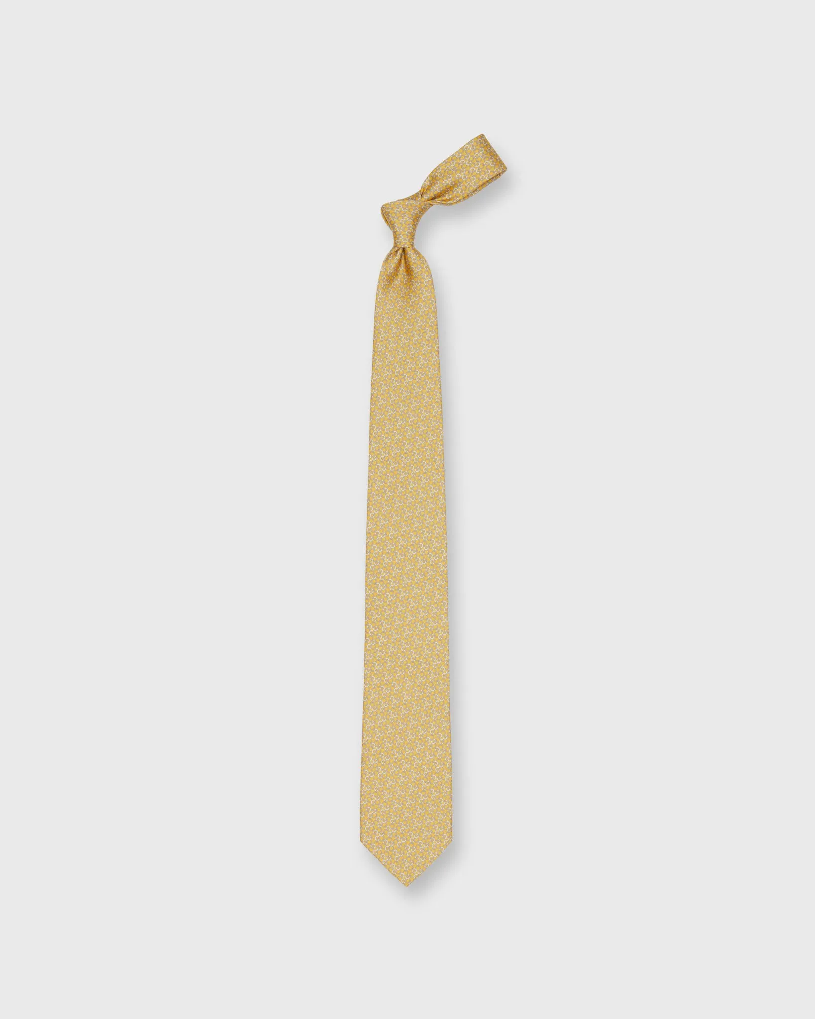 Silk Print Tie in Yellow/Khaki Link sold by Mashburn product image thumbnail 3