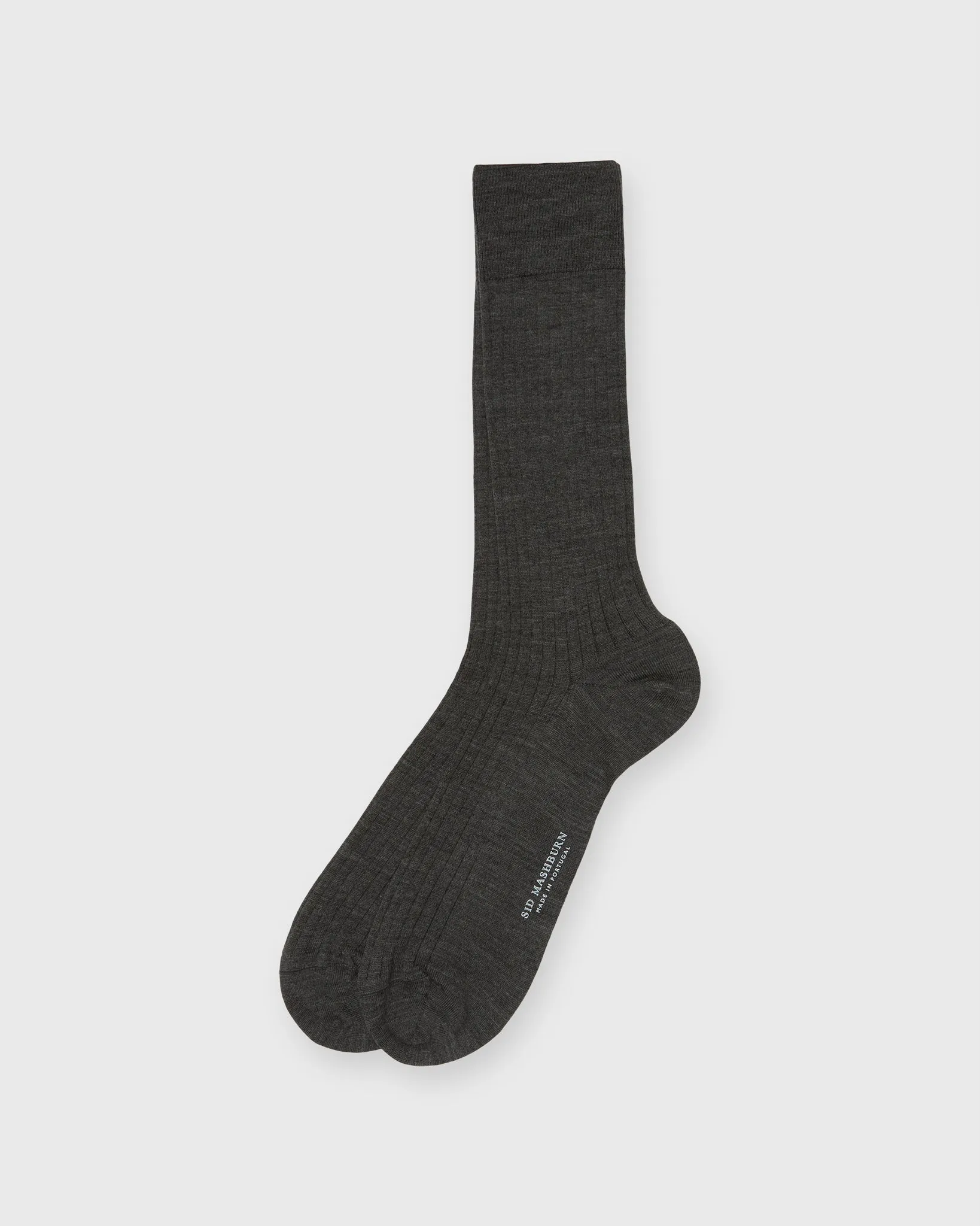 Trouser Dress Socks in Heather Grey Extra Fine Merino sold by Mashburn