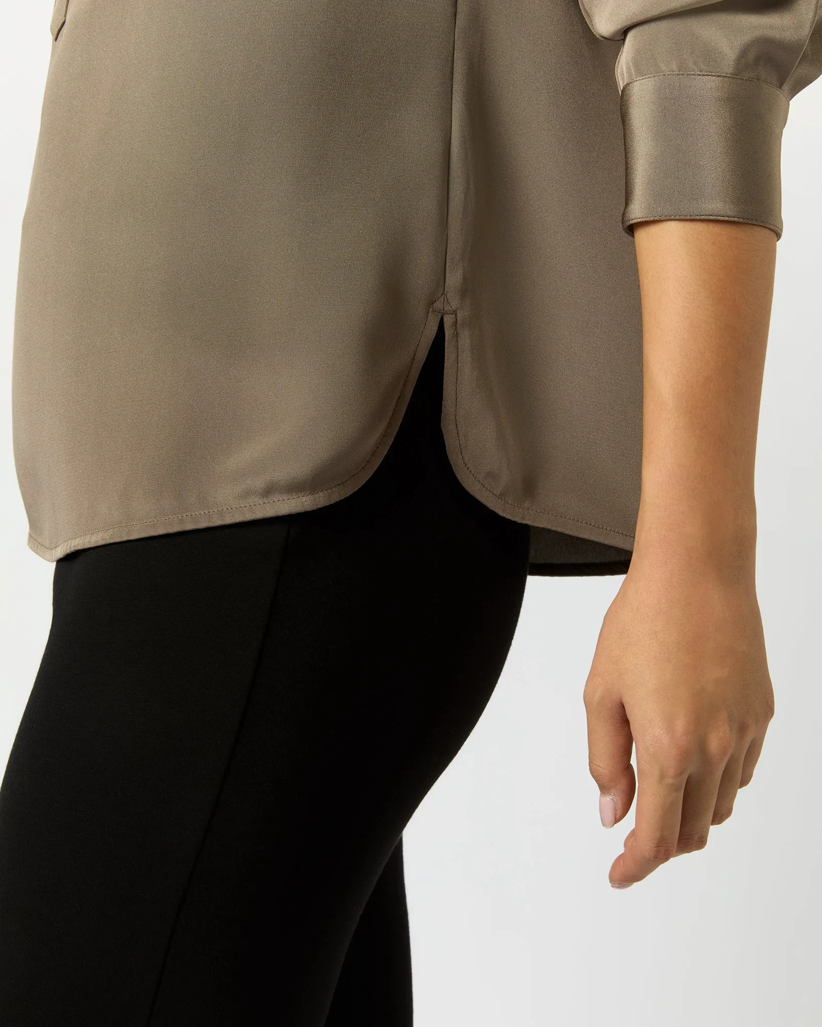 Natalia Blouse in Mink Silk Crepe de Chine sold by Mashburn product image thumbnail 5
