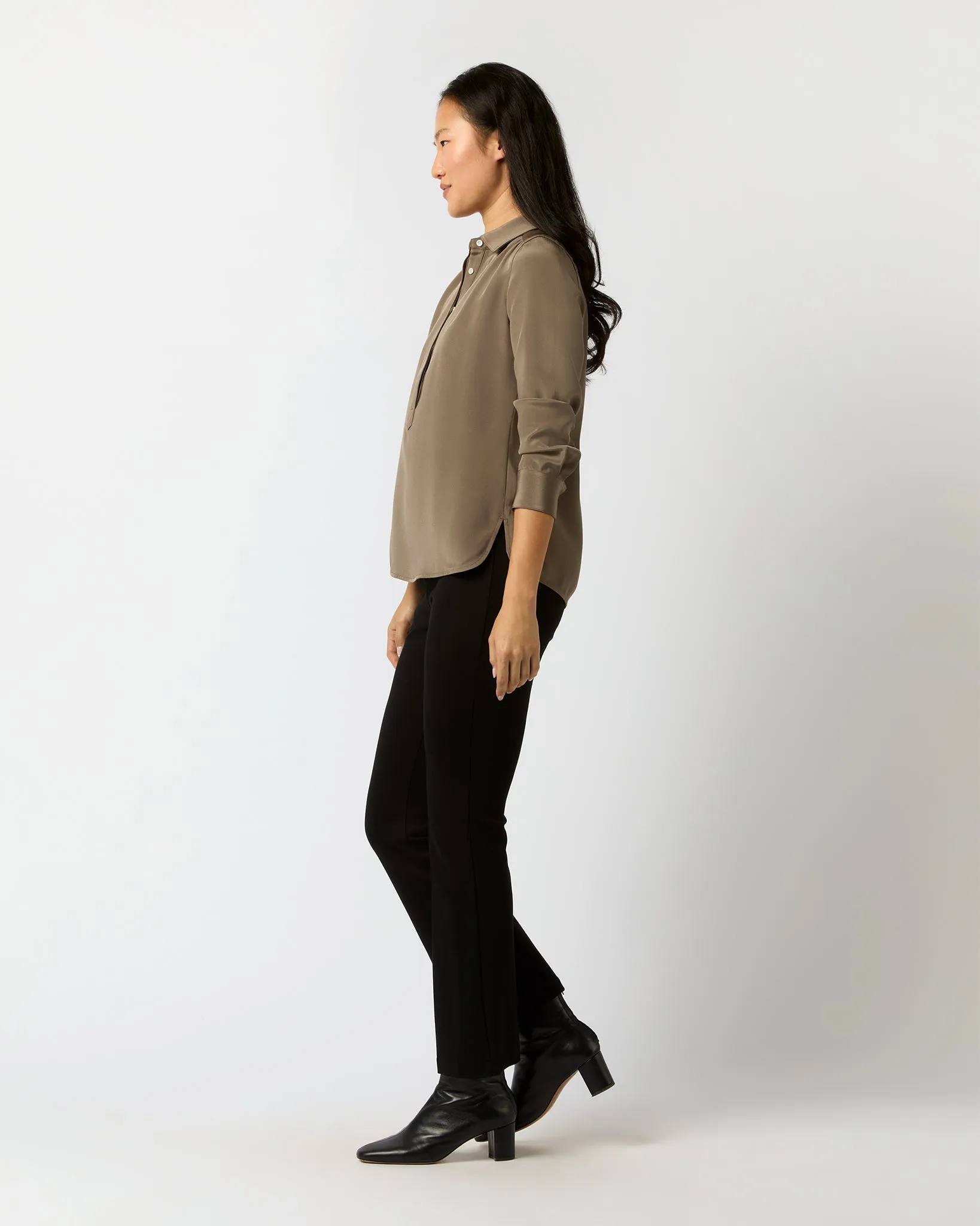 Natalia Blouse in Mink Silk Crepe de Chine sold by Mashburn product image thumbnail 4