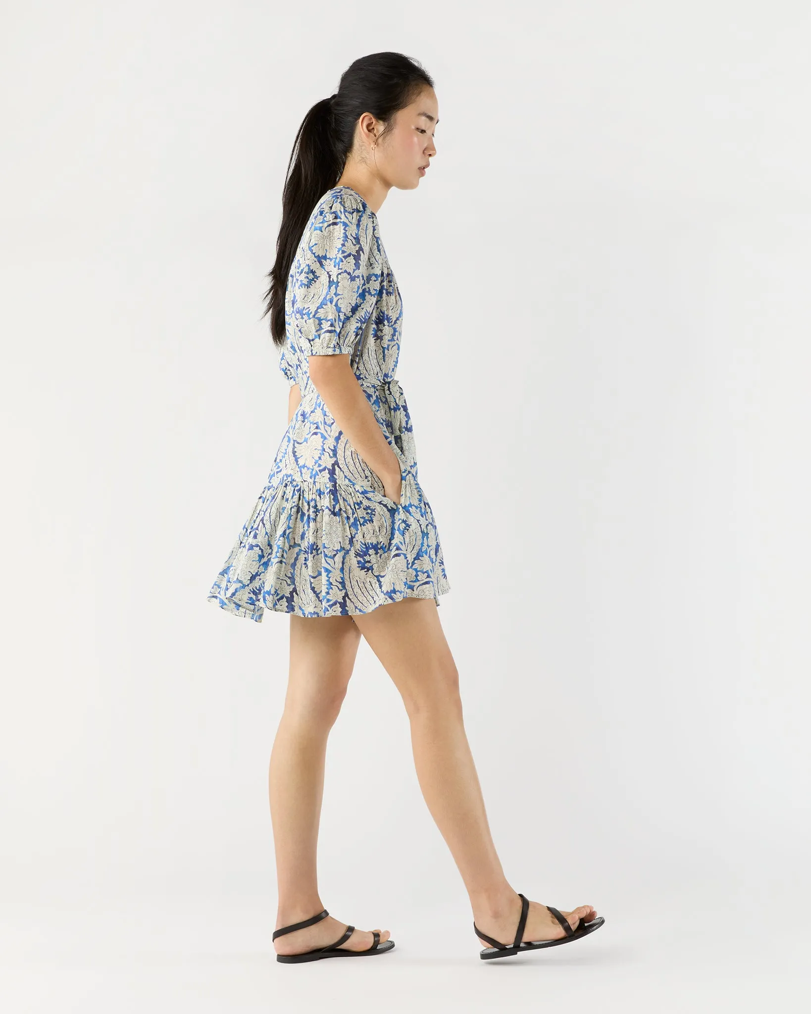 Rosalie Short Sleeve Mini Dress in Ciel sold by Mashburn product image thumbnail 4