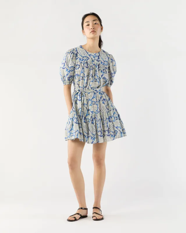 Rosalie Short Sleeve Mini Dress in Ciel sold by Mashburn