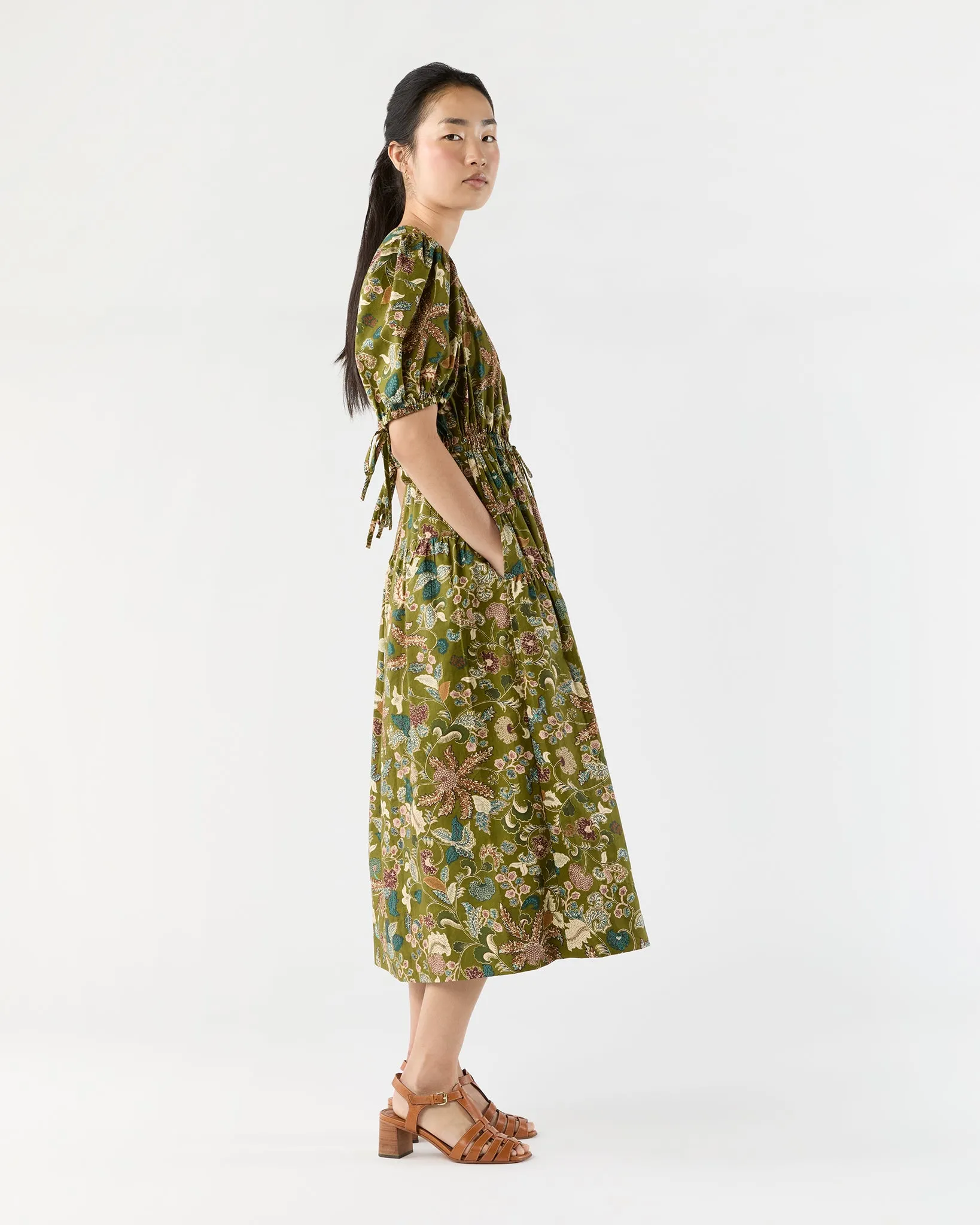 Adriana Short Sleeve Midi Dress in Lichen sold by Mashburn product image thumbnail 5