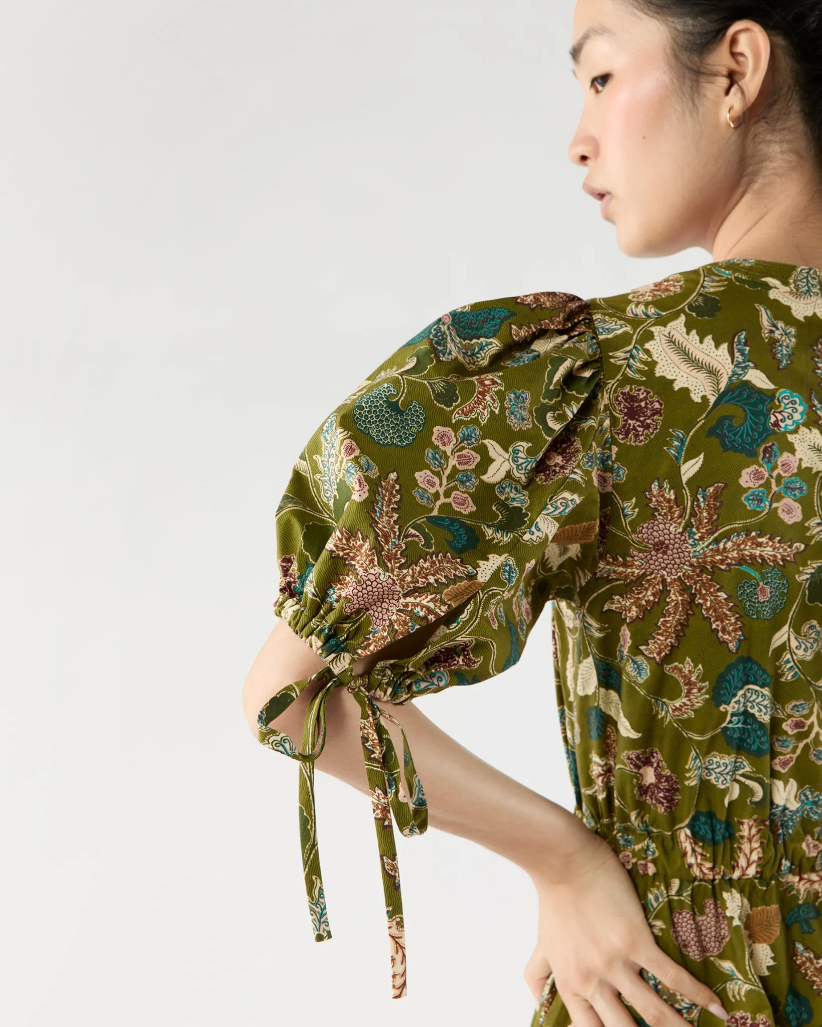 Adriana Short Sleeve Midi Dress in Lichen sold by Mashburn product image thumbnail 4