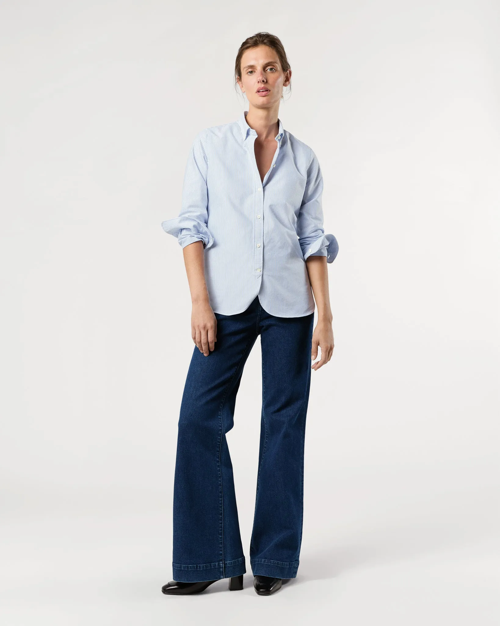 Schoolgirl Shirt in Blue University Stripe Oxford sold by Mashburn product image thumbnail 3