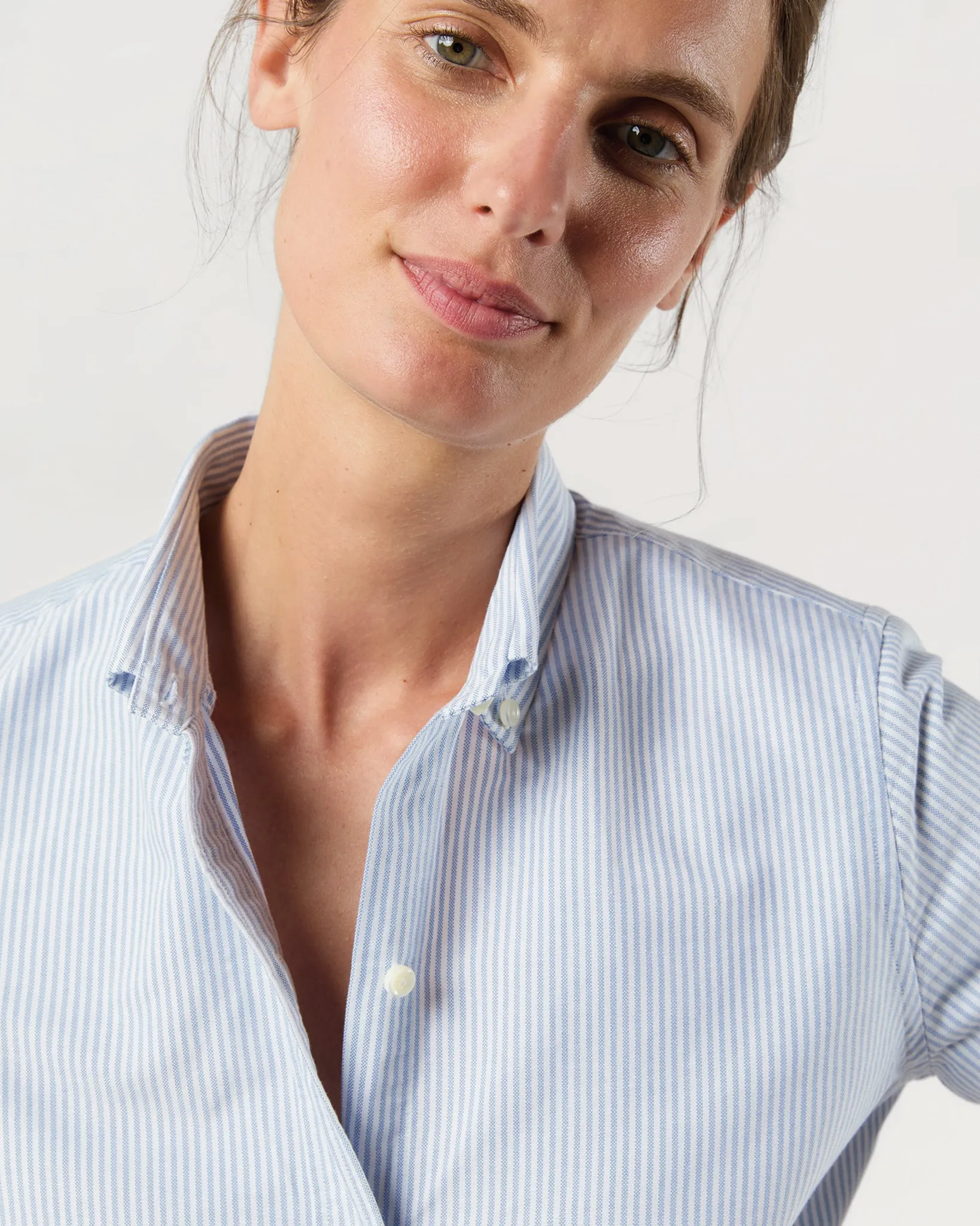 Schoolgirl Shirt in Blue University Stripe Oxford sold by Mashburn product image thumbnail 2