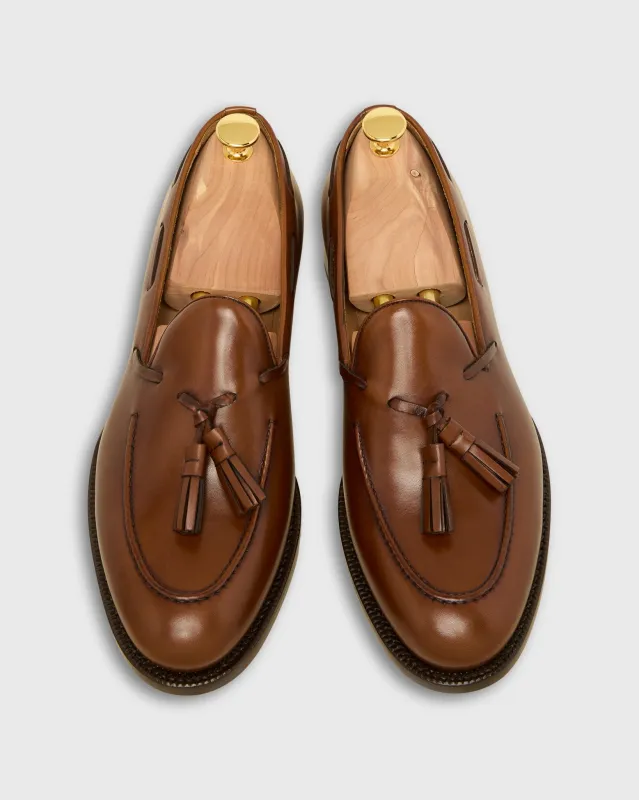 Italian Tassel Loafer in Medium Brown Calfskin sold by Mashburn