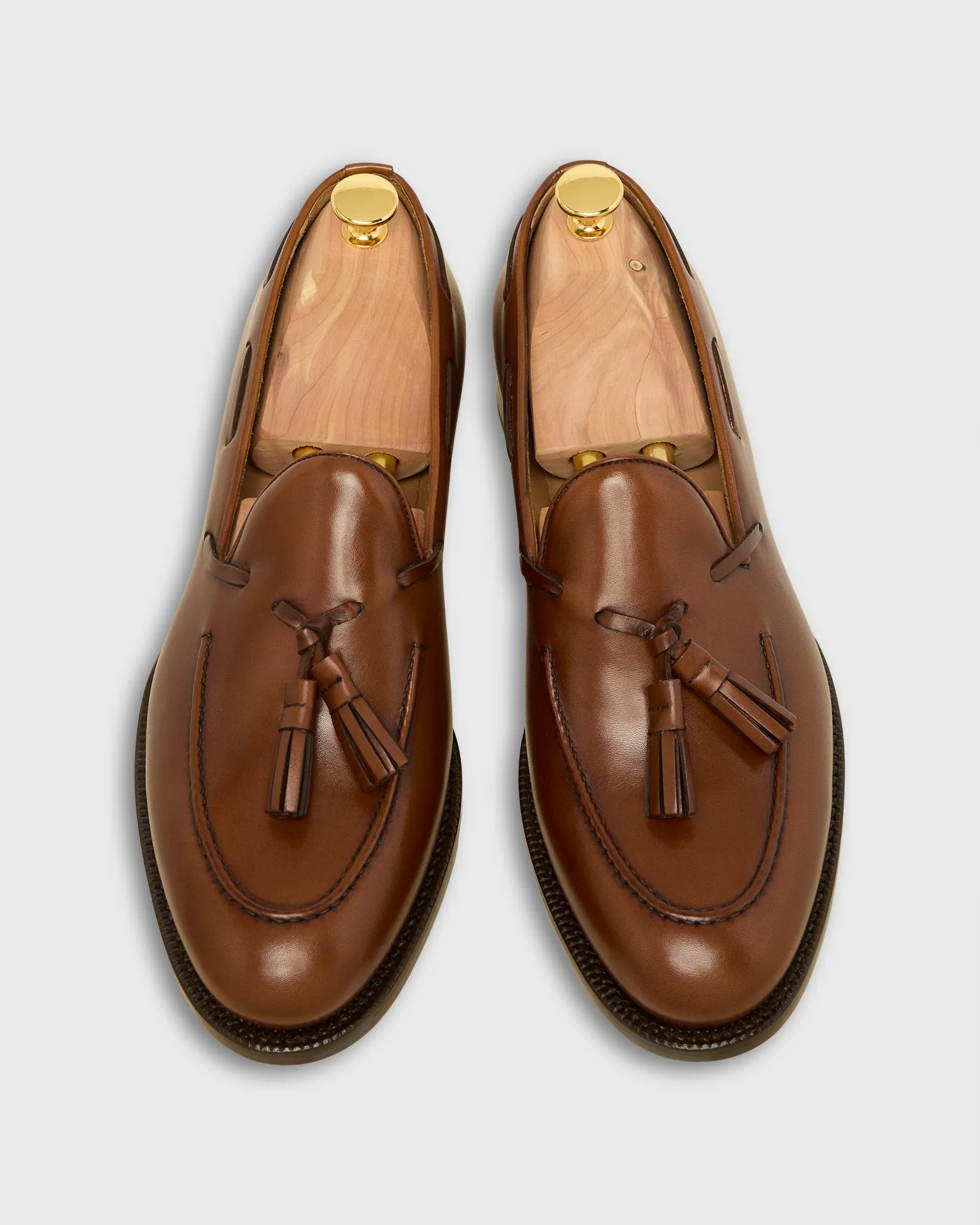 Italian Tassel Loafer in Medium Brown Calfskin sold by Mashburn