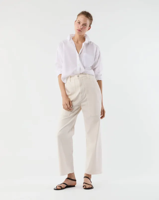 The Quartet Breaker Flood Jean in Cream Puffs sold by Mashburn