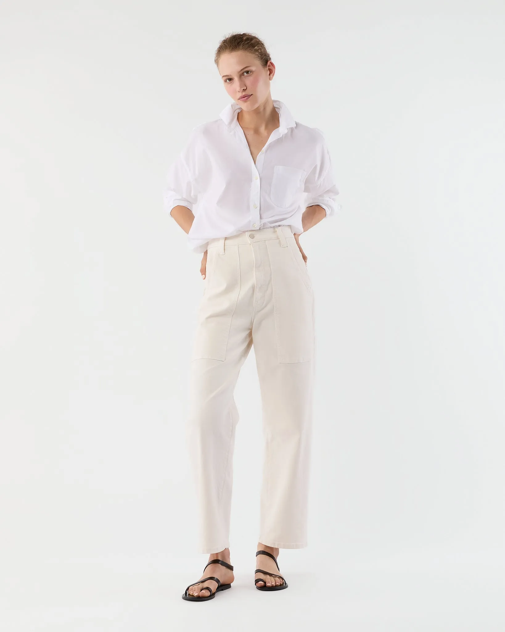 The Quartet Breaker Flood Jean in Cream Puffs sold by Mashburn product image thumbnail 3