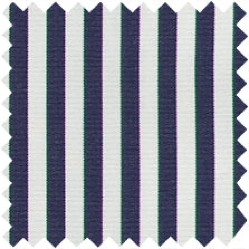 Made-to-Order Pleated Wrap Skirt in Navy Bengal Stripe Poplin sold by Mashburn