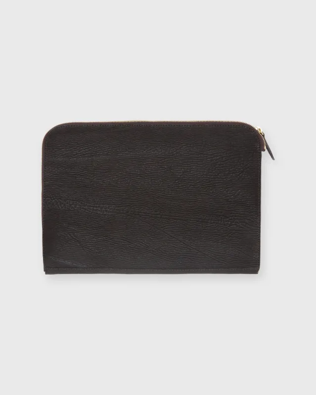 Zip Laptop Case in Chocolate Sharkskin sold by Mashburn