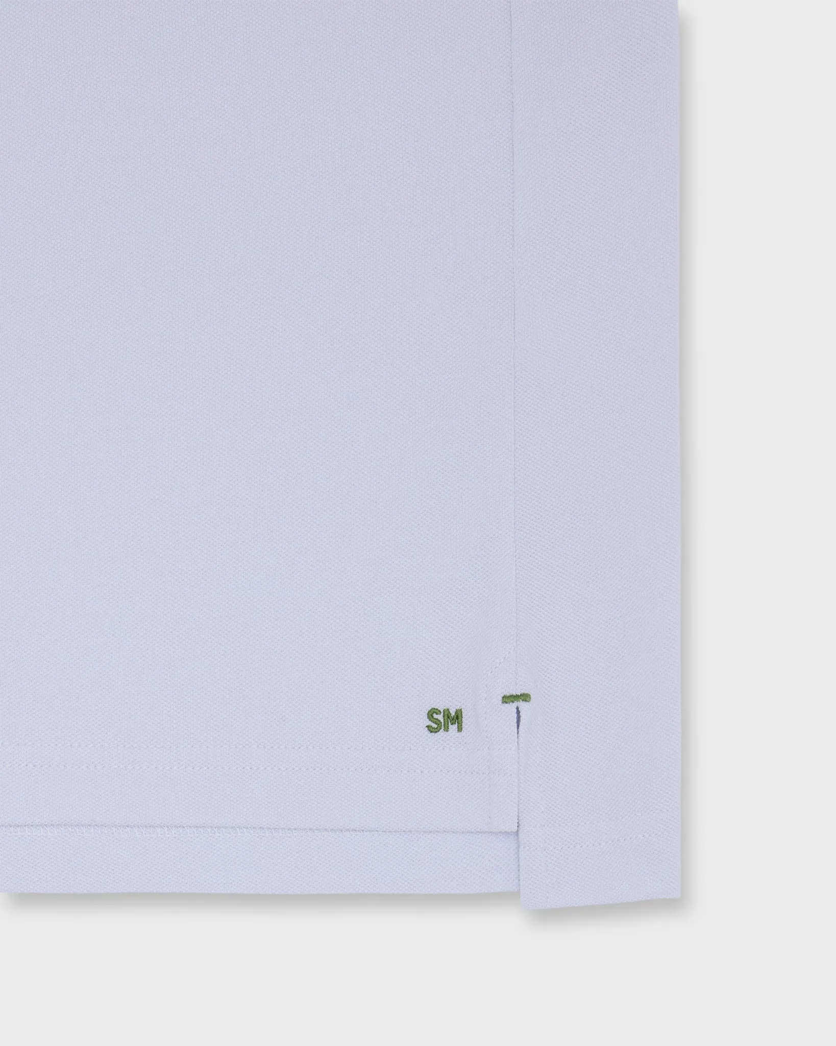 Short-Sleeved Polo in Pale Blue Pima Pique sold by Mashburn product image thumbnail 3