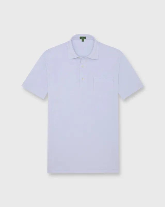 Short-Sleeved Polo in Pale Blue Pima Pique sold by Mashburn