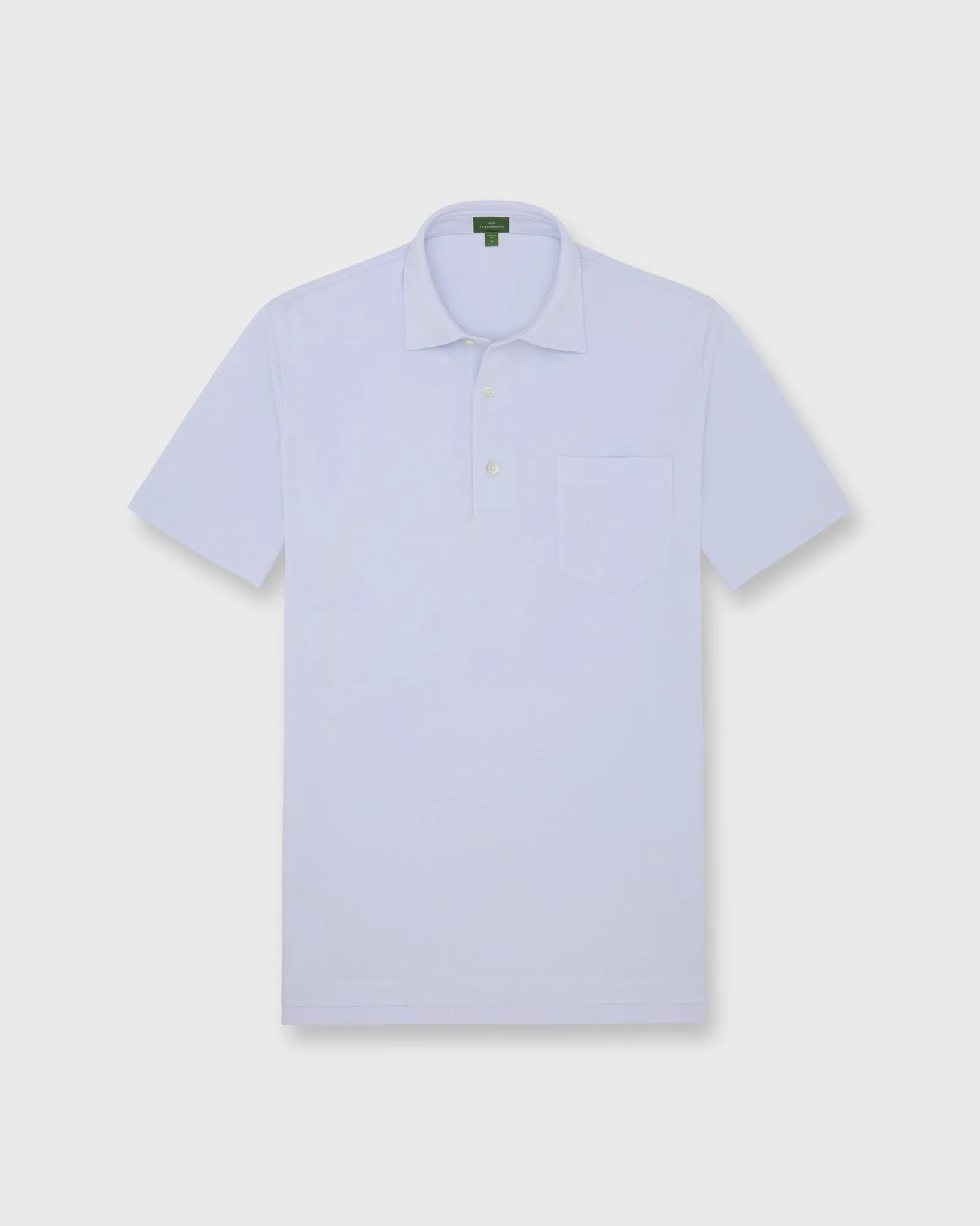 Short-Sleeved Polo in Pale Blue Pima Pique sold by Mashburn