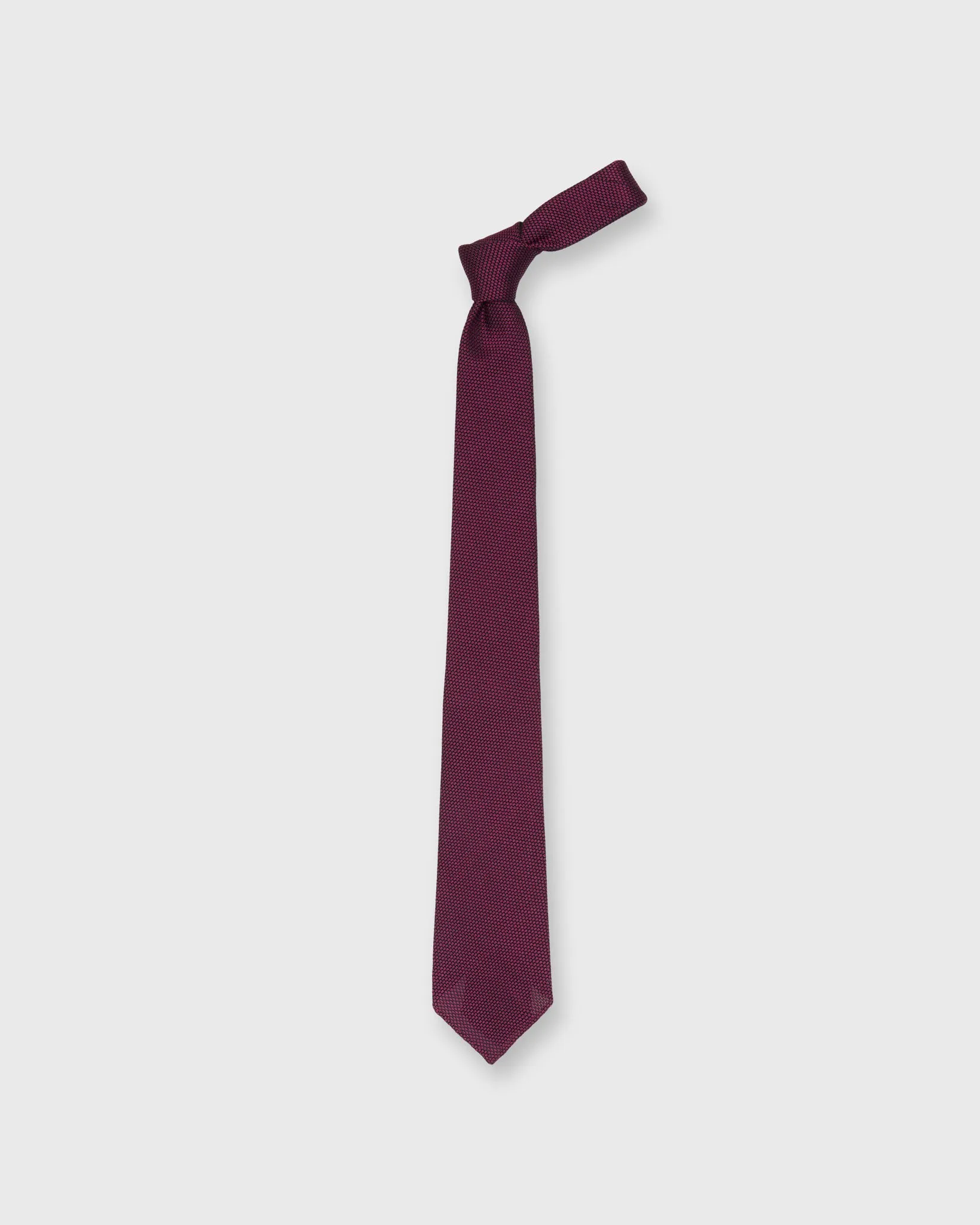 Silk Fino Grenadine Tie in Berry/Navy sold by Mashburn product image thumbnail 3