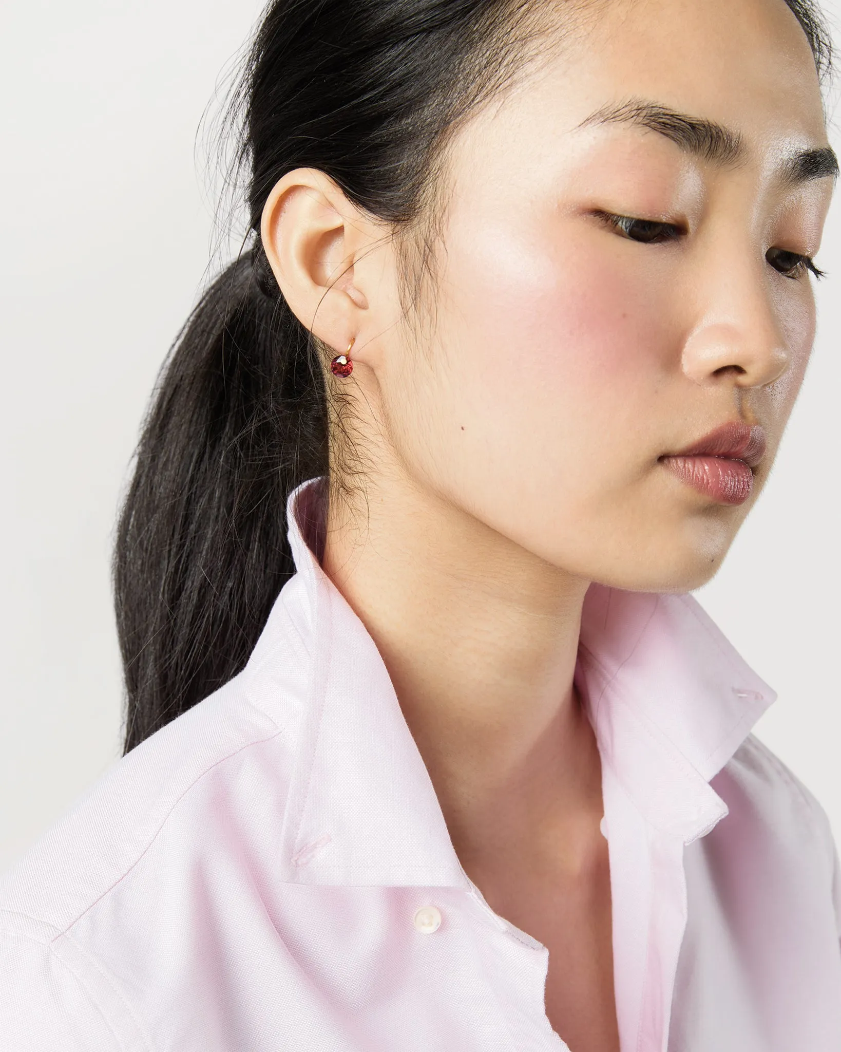 Extra Small Brilliant Earrings in Garnet sold by Mashburn product image thumbnail 2