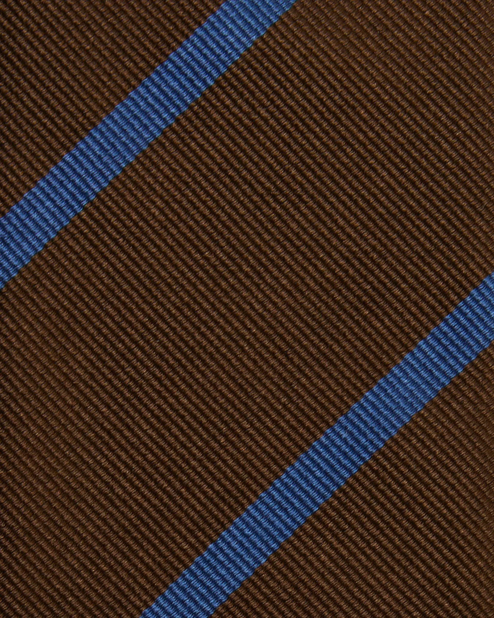 Silk Woven Tie in Brown/Blue Bar Stripe sold by Mashburn product image thumbnail 2