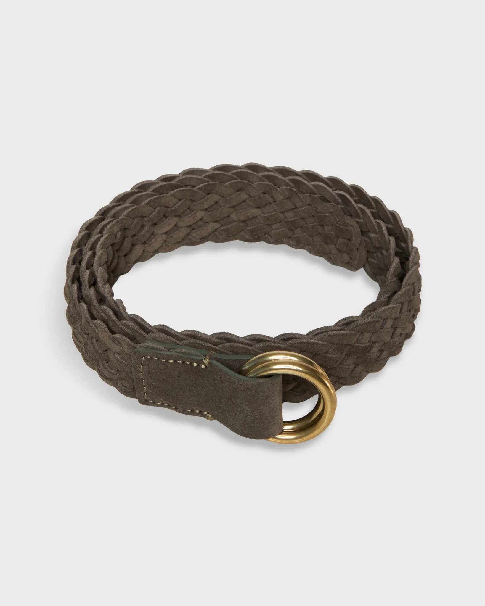 1" O-Ring Belt in Olive Suede sold by Mashburn