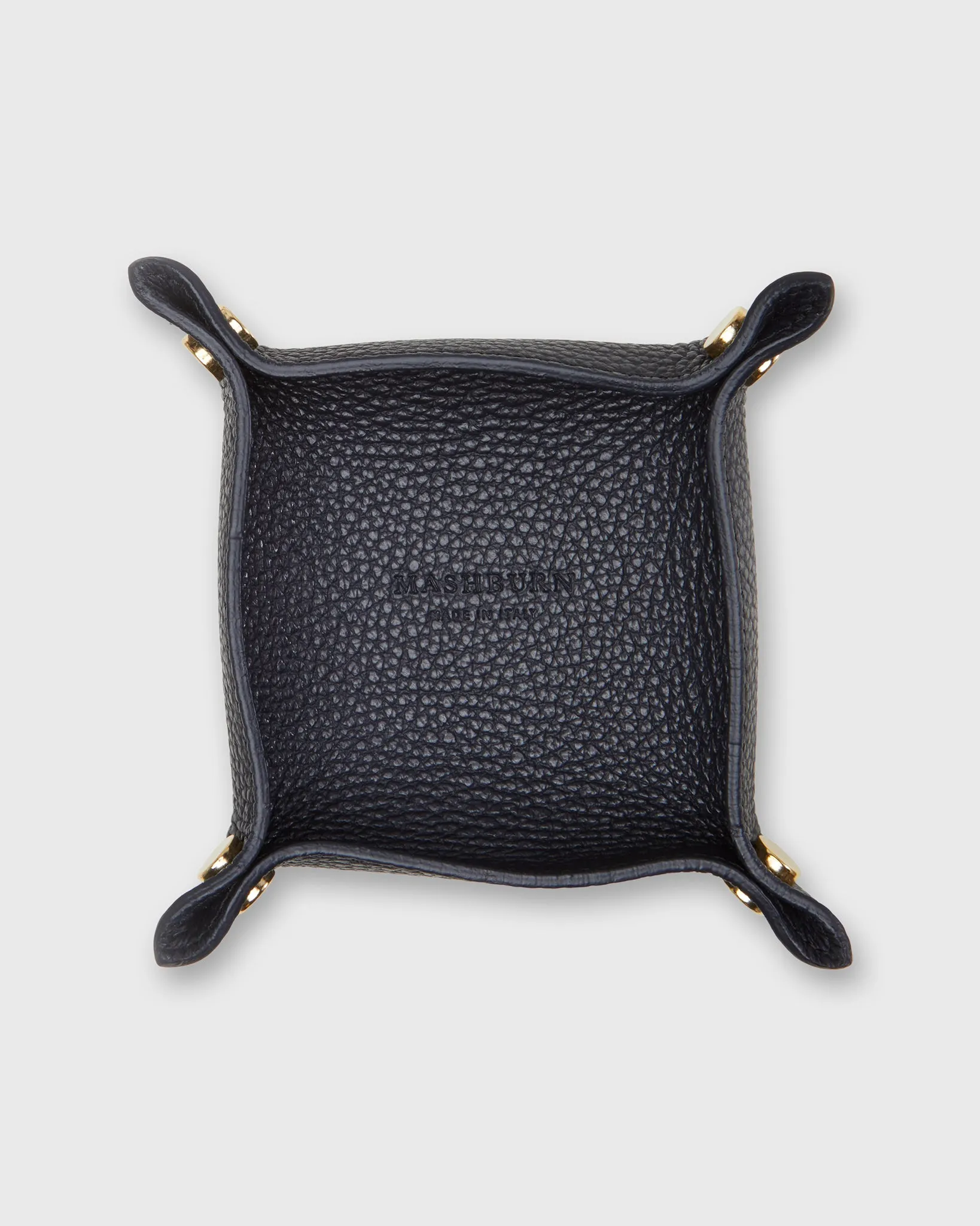 Soft Small Square Tray in Dark Navy Leather sold by Mashburn