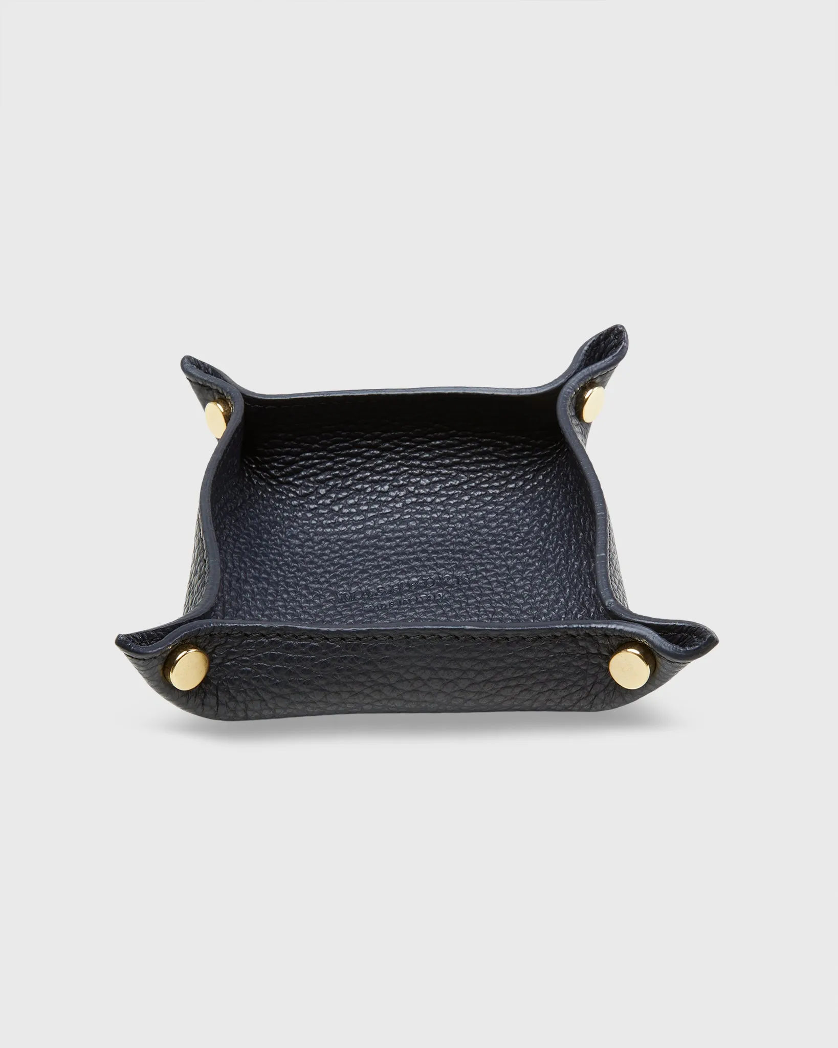 Soft Small Square Tray in Dark Navy Leather sold by Mashburn product image thumbnail 3