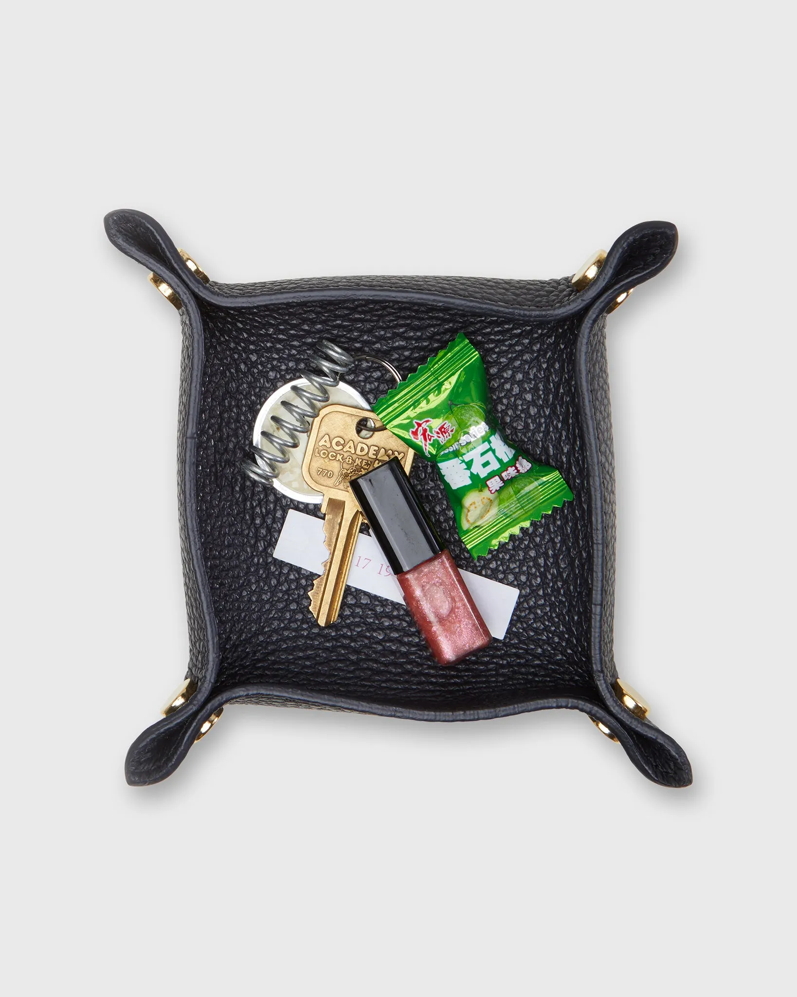 Soft Small Square Tray in Dark Navy Leather sold by Mashburn product image thumbnail 2