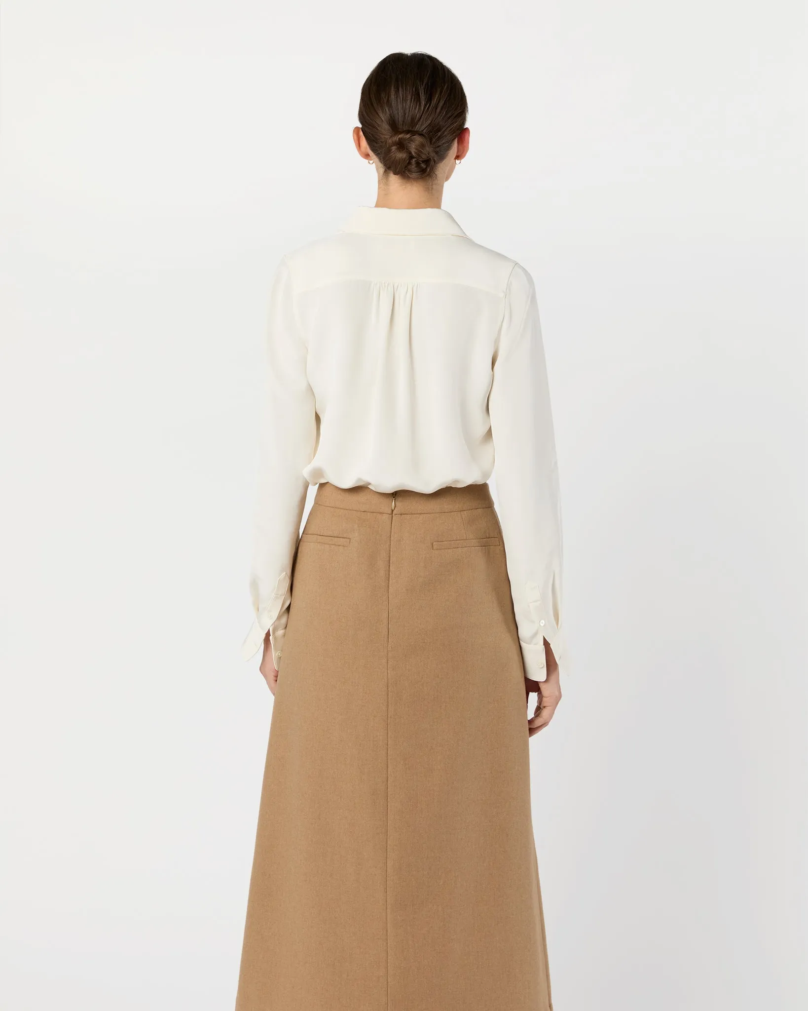 Natalia Blouse in Ivory Silk Crepe de Chine sold by Mashburn product image thumbnail 5