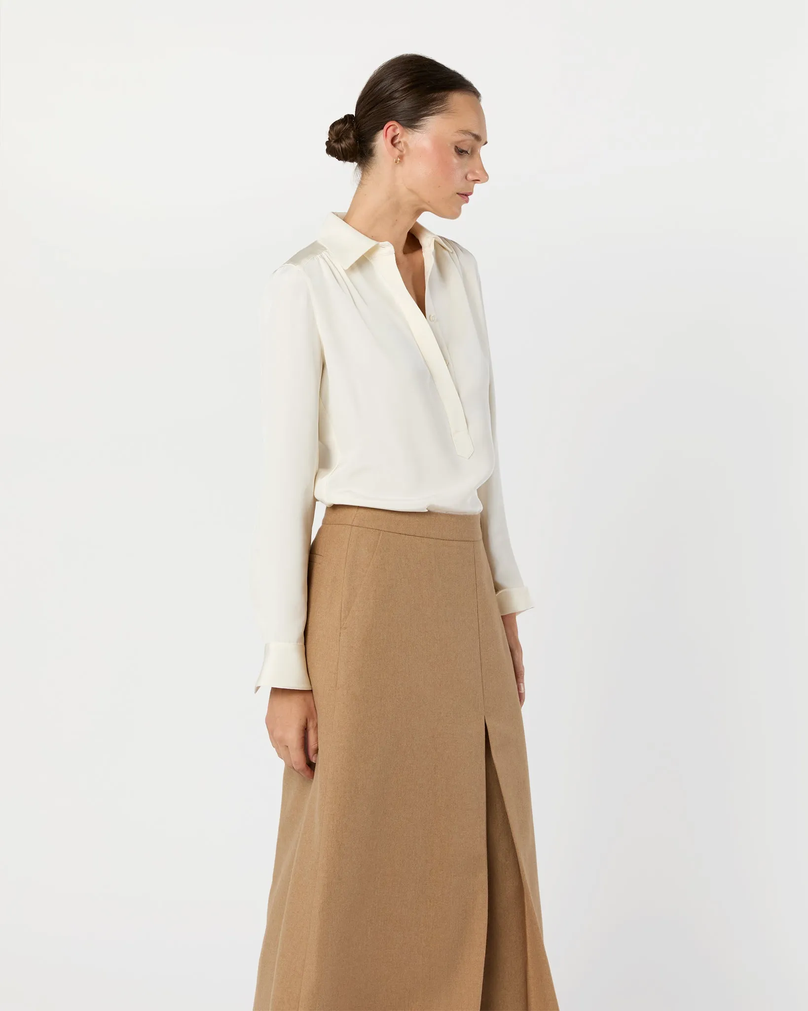 Natalia Blouse in Ivory Silk Crepe de Chine sold by Mashburn product image thumbnail 4