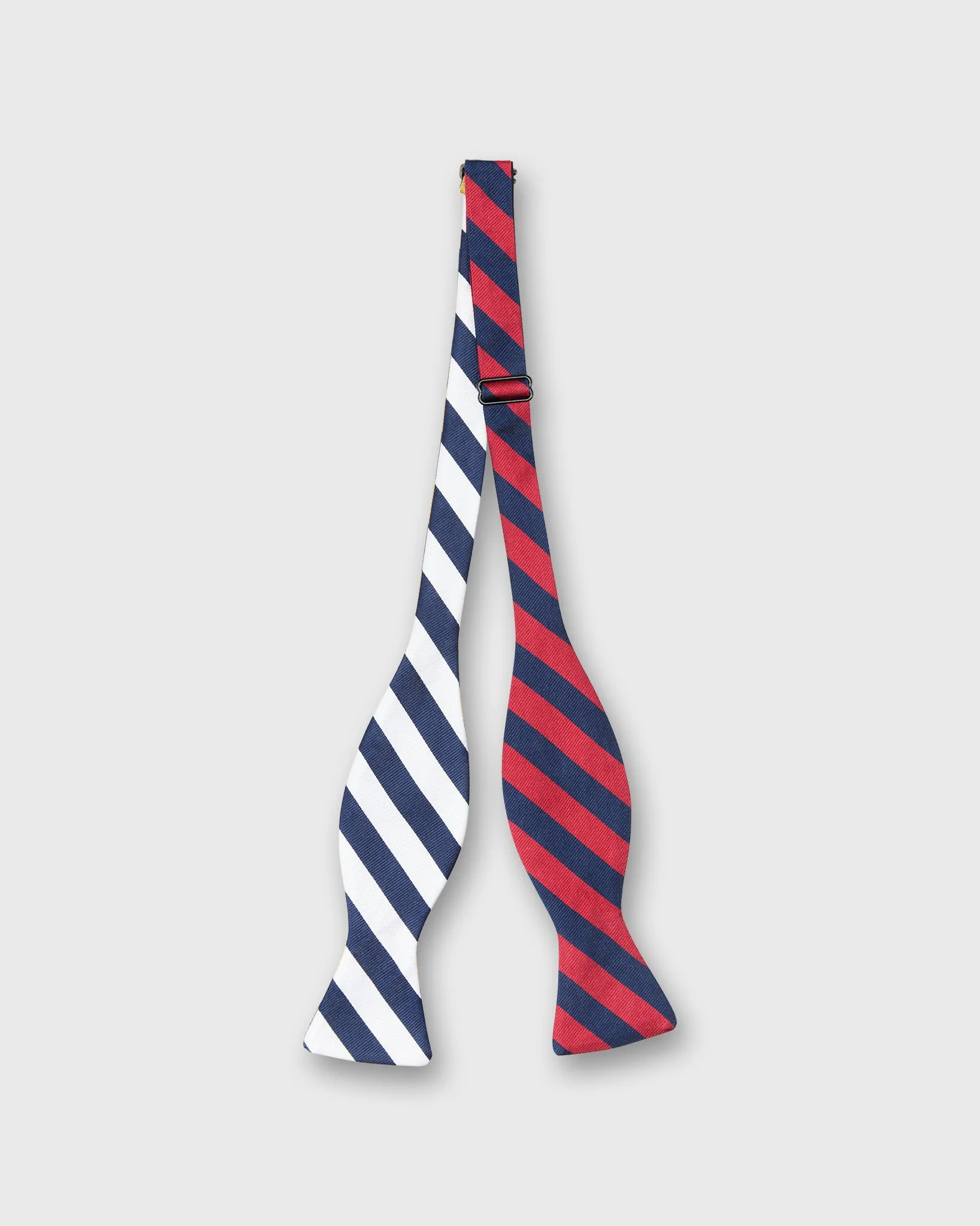 Silk Bow Tie in Navy Quad Stripes sold by Mashburn product image thumbnail 2