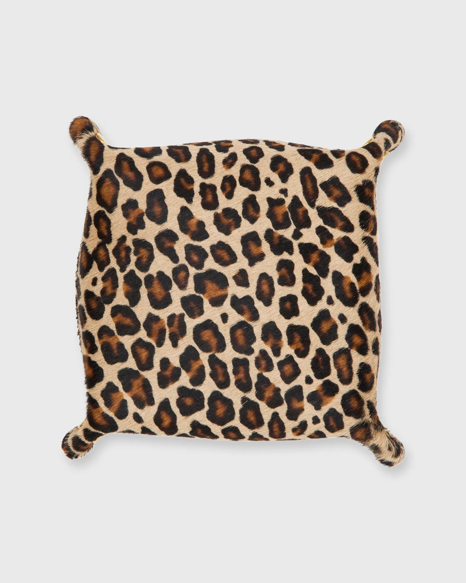 Soft Medium Square Tray in Orange Leather/Leopard Calf Hair sold by Mashburn product image thumbnail 2