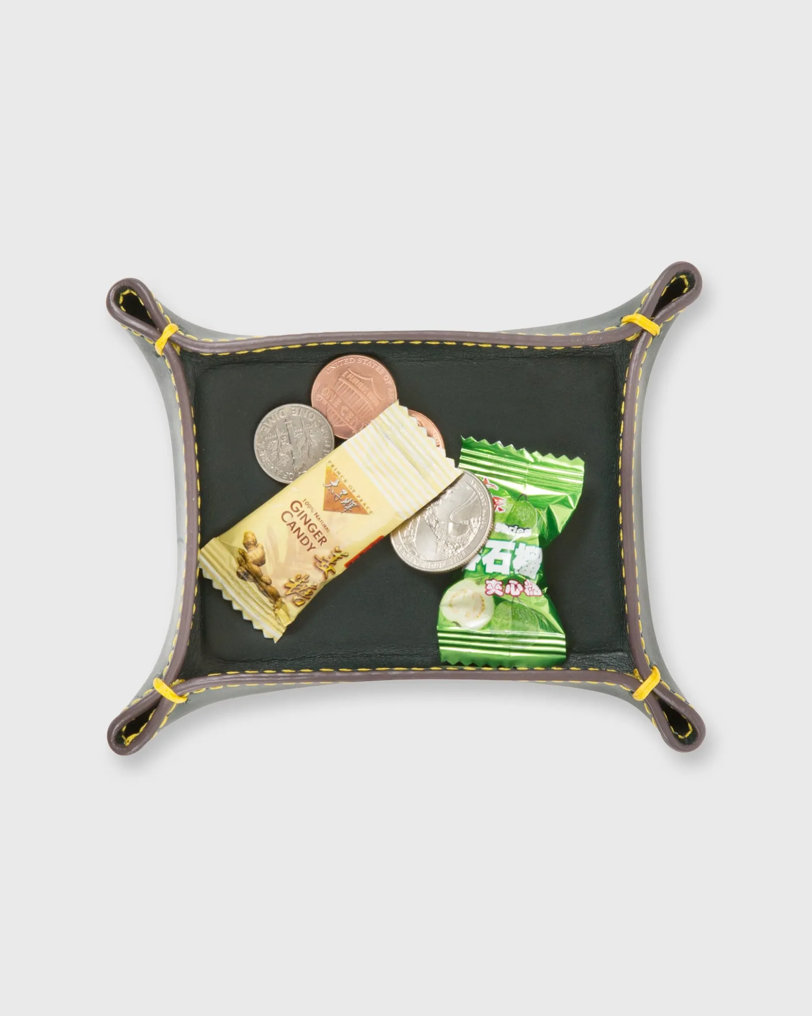 Small Tray in Bottle Green Leather sold by Mashburn product image thumbnail 2