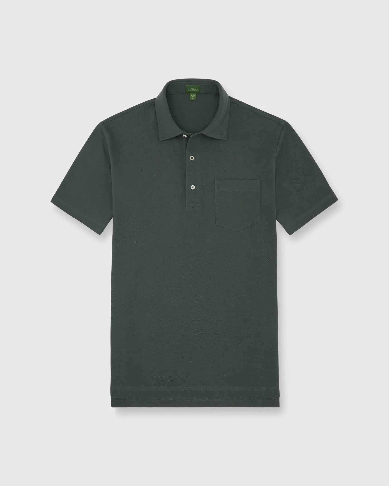 Short-Sleeved Polo in Dark Spruce Pima Pique sold by Mashburn