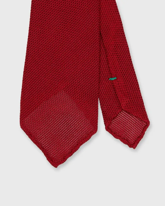 Silk Fino Grenadine Tie in Red sold by Mashburn