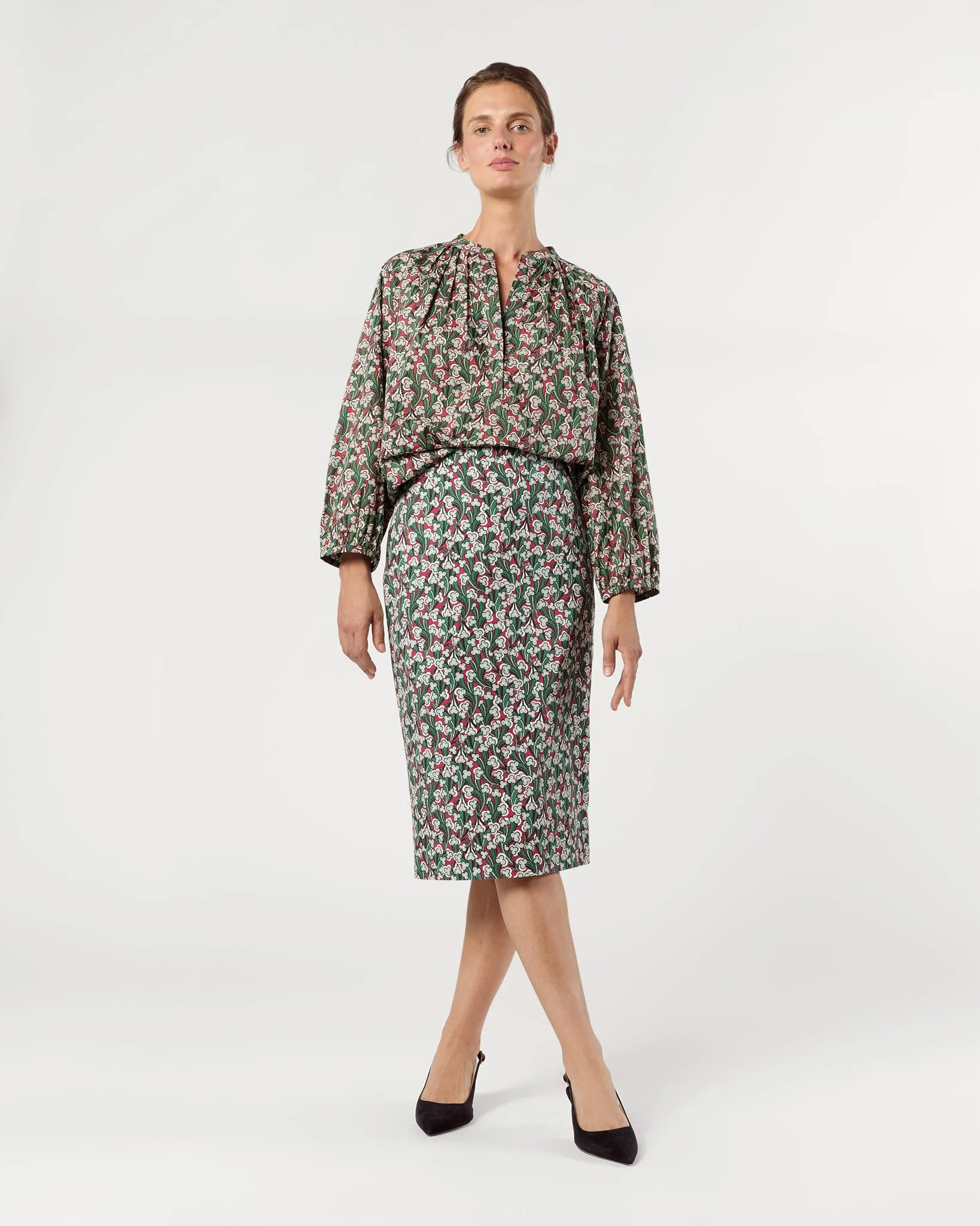 Sienna Top in Crimson/Multi Laith Liberty Fabric sold by Mashburn product image thumbnail 3